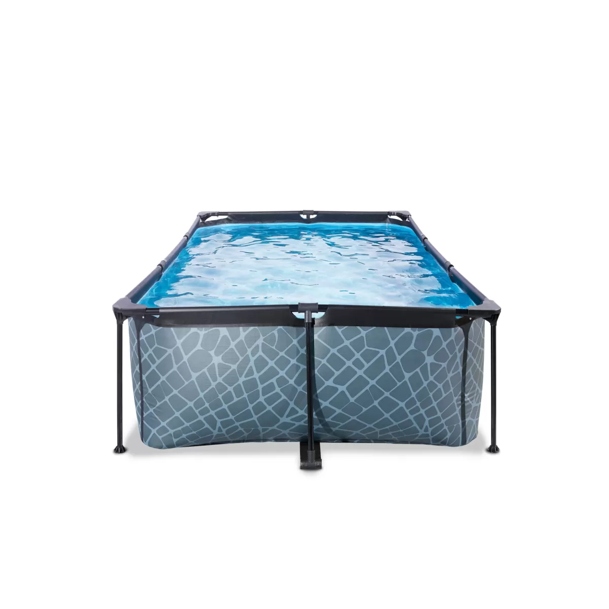 Brico Opzetzwembaden Met Pomp-Exit Stone Opzetzwembad Met Filterpomp Grijs 220X150X65Cm