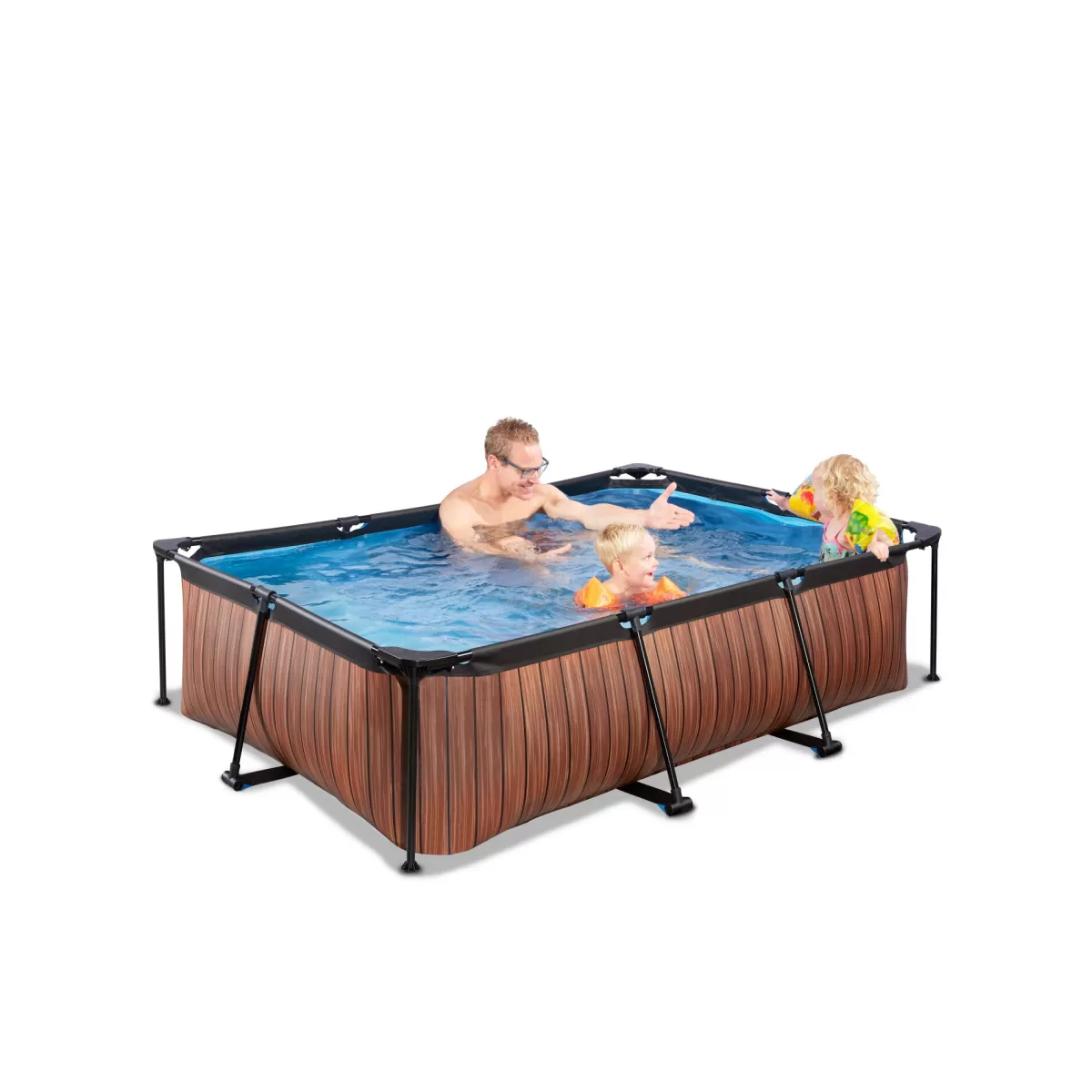 Brico Opzetzwembaden Met Pomp-Exit Wood Opzetzwembad Met Filterpomp Bruin 220X150X65Cm