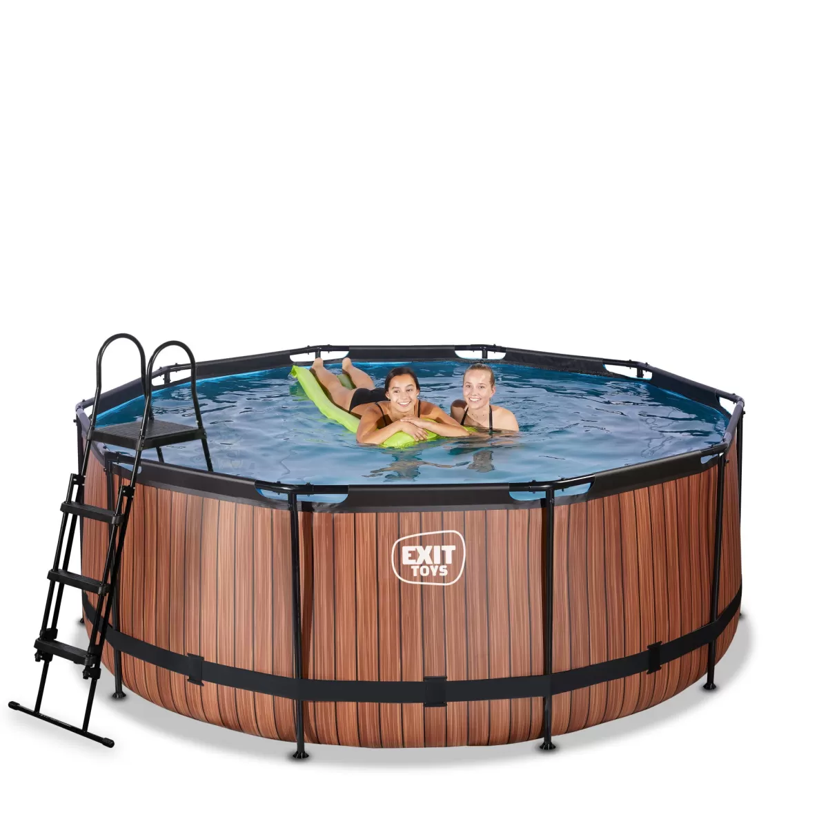 Brico Opzetzwembaden Met Pomp-Exit Wood Opzetzwembad Met Filterpomp Bruin O360X122Cm