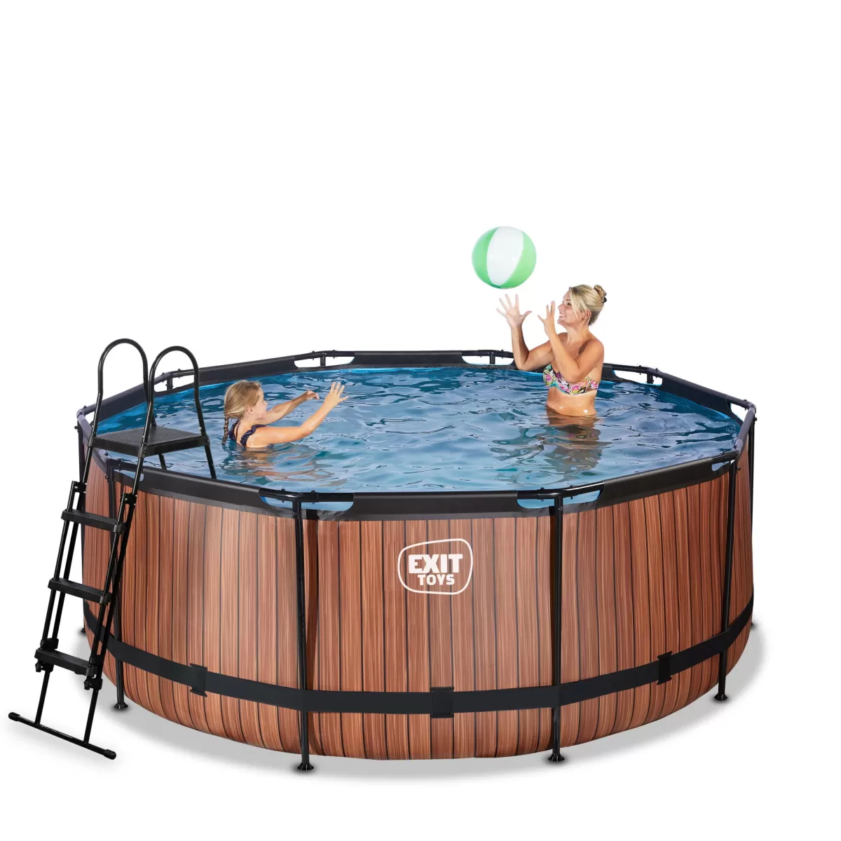Brico Opzetzwembaden Met Pomp-Exit Wood Opzetzwembad Met Filterpomp Bruin O360X122Cm