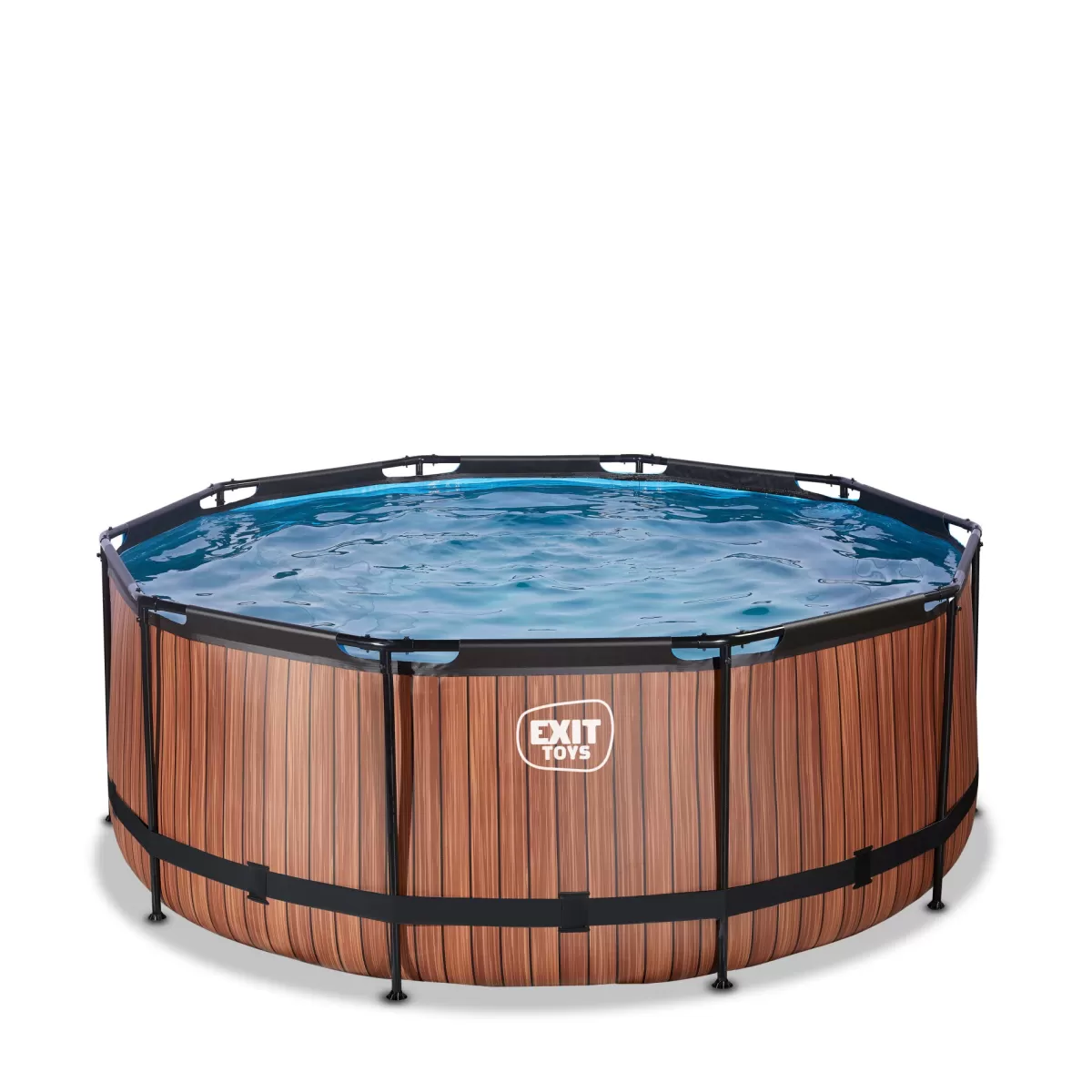 Brico Opzetzwembaden Met Pomp-Exit Wood Opzetzwembad Met Filterpomp Bruin O360X122Cm