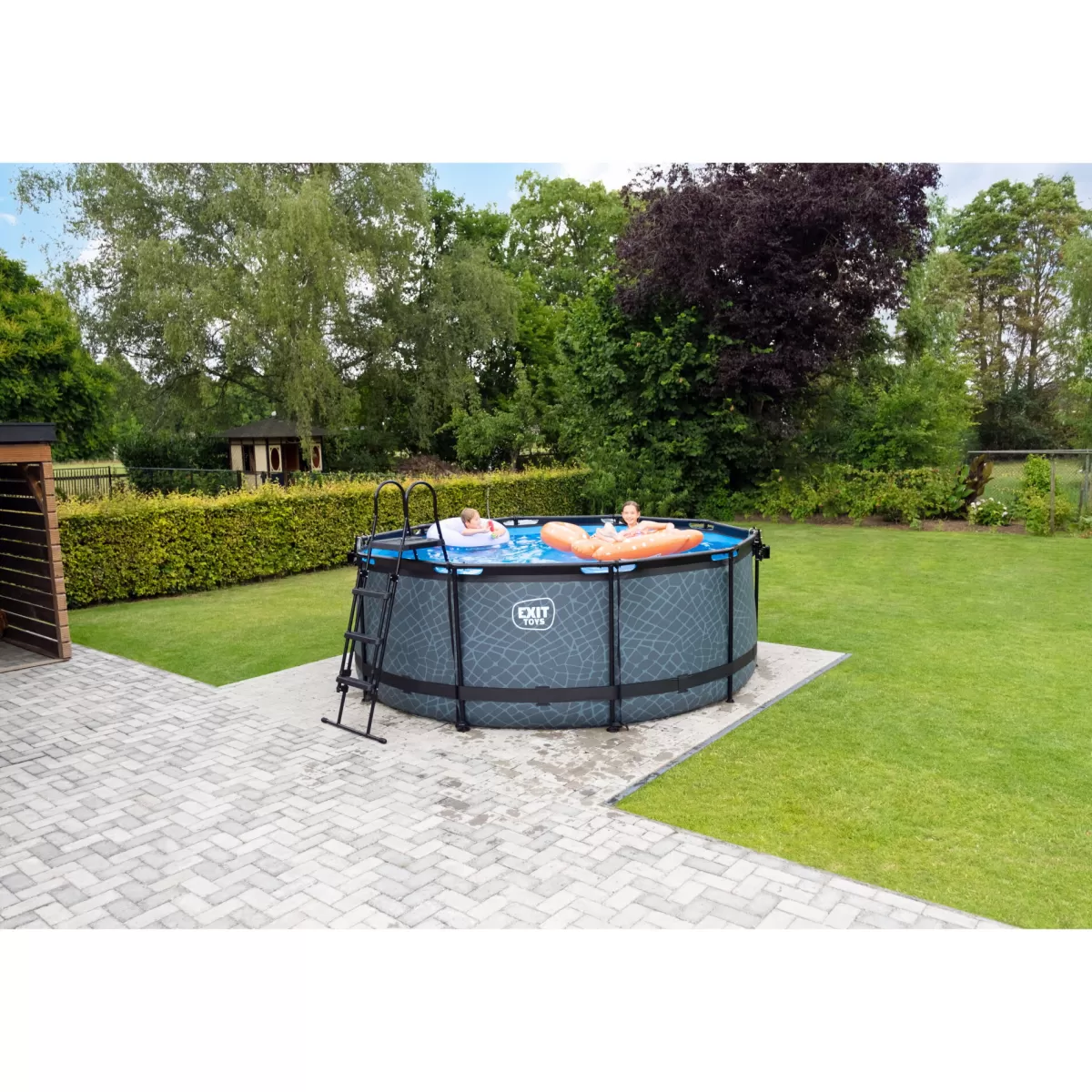 Brico Opzetzwembaden Met Pomp-Exit Wood Opzetzwembad Met Filterpomp Bruin O360X122Cm