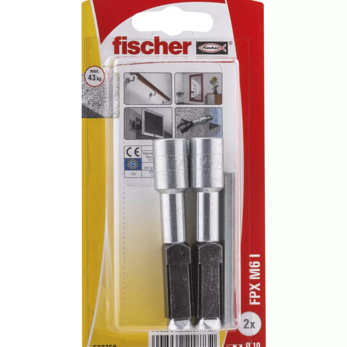 Brico Pluggen-Fischer Metalen Cellenbetonanker Fpx-I M6 Met Zeskantkopschroef 2St.