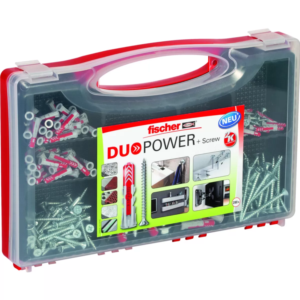 Brico Pluggen-Fischer Red Box Assortiment Duopower Nylon Pluggen + Schroeven 140St.