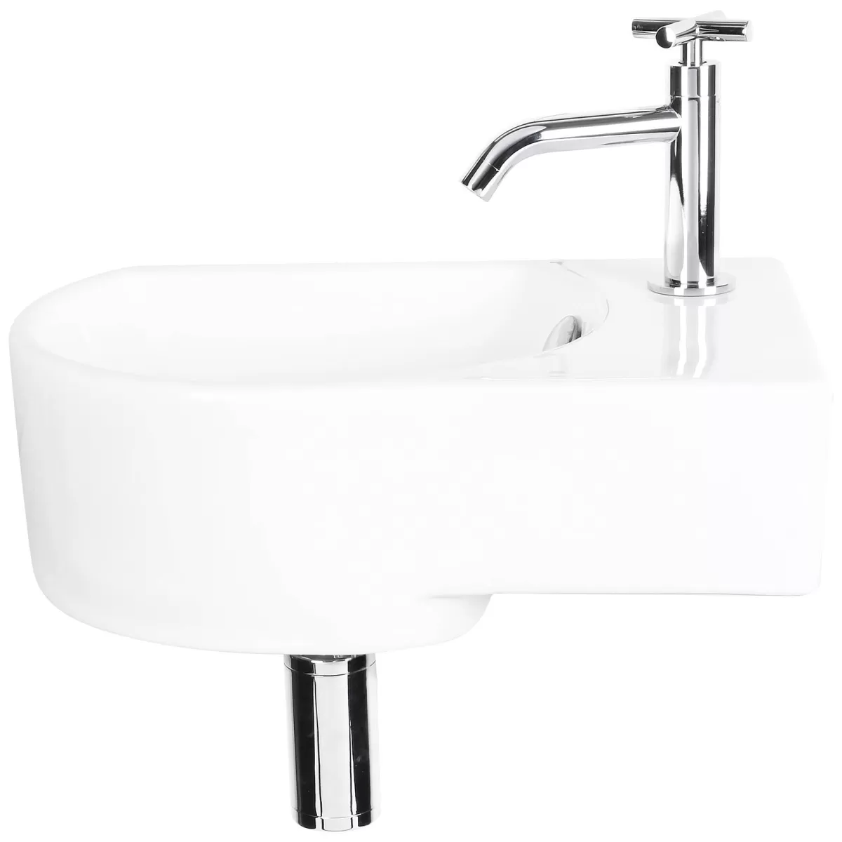 Brico Fonteinset (Rechts) Apollo Keramiek Wasbak Wit 41 X 27 X 14 Cm Best