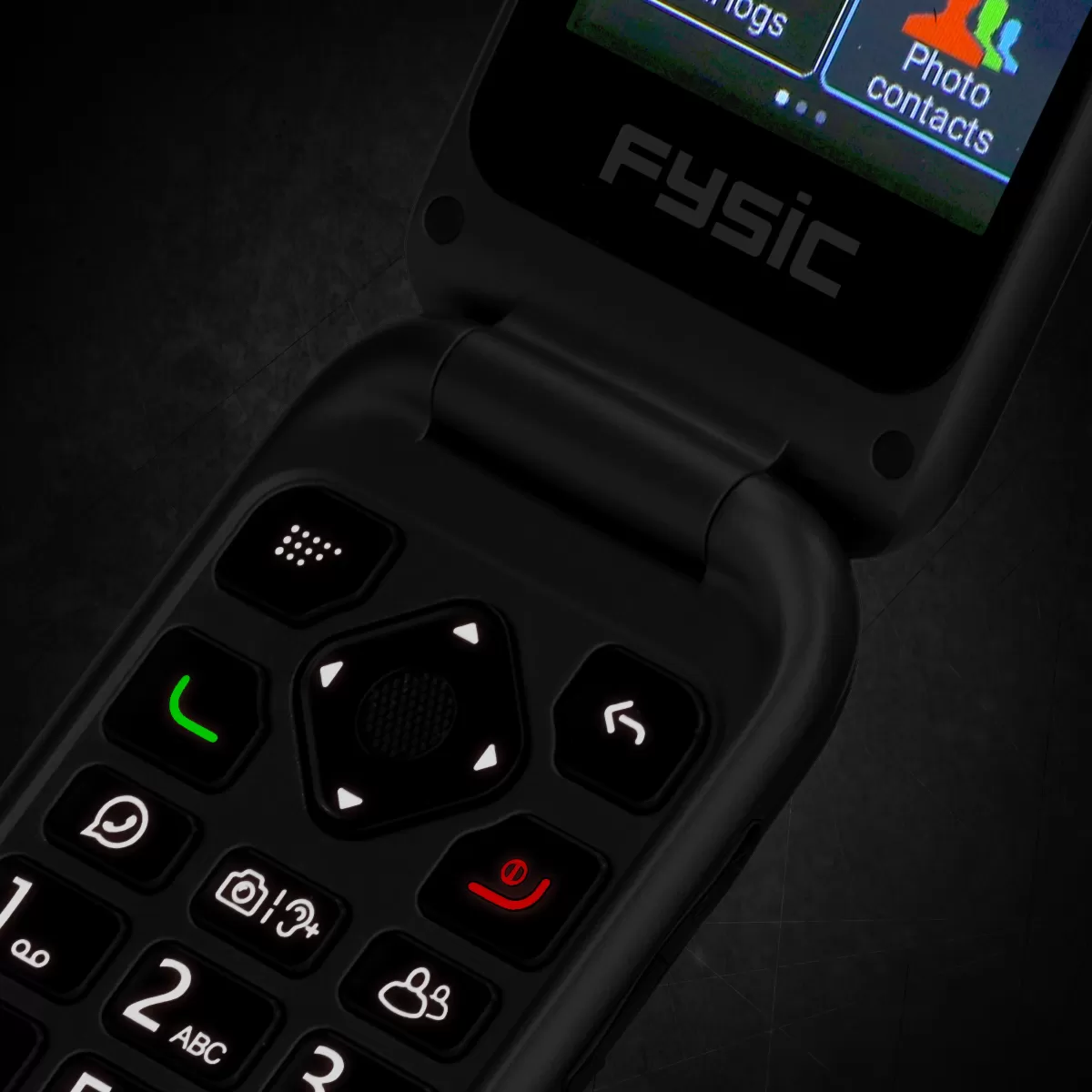 Brico Kluizen-Fysic F25 - Eenvoudige Mobiele Klaptelefoon Voor Senioren Met Sos Noodknop, Zwart