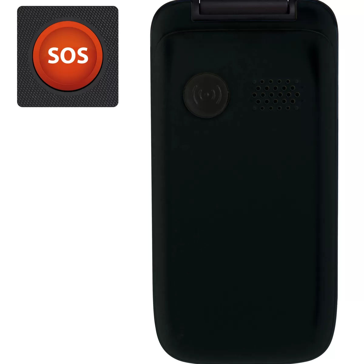 Brico Kluizen-Fysic Fm-9760Zt Mobiele Klaptelefoon Voor Senioren Noodknop Zwart