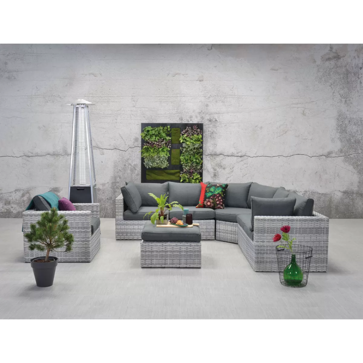 Brico Loungesets-Garden Impressions Carlo Loungeset 5-Delig Xl - Licht Grijs