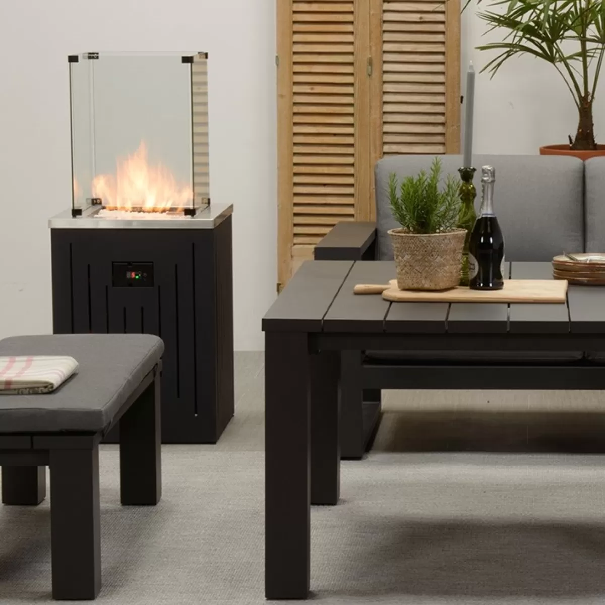 Brico Garden Impressions Cozy Living Gas Vuurtafel Lagos - Donker Grijs