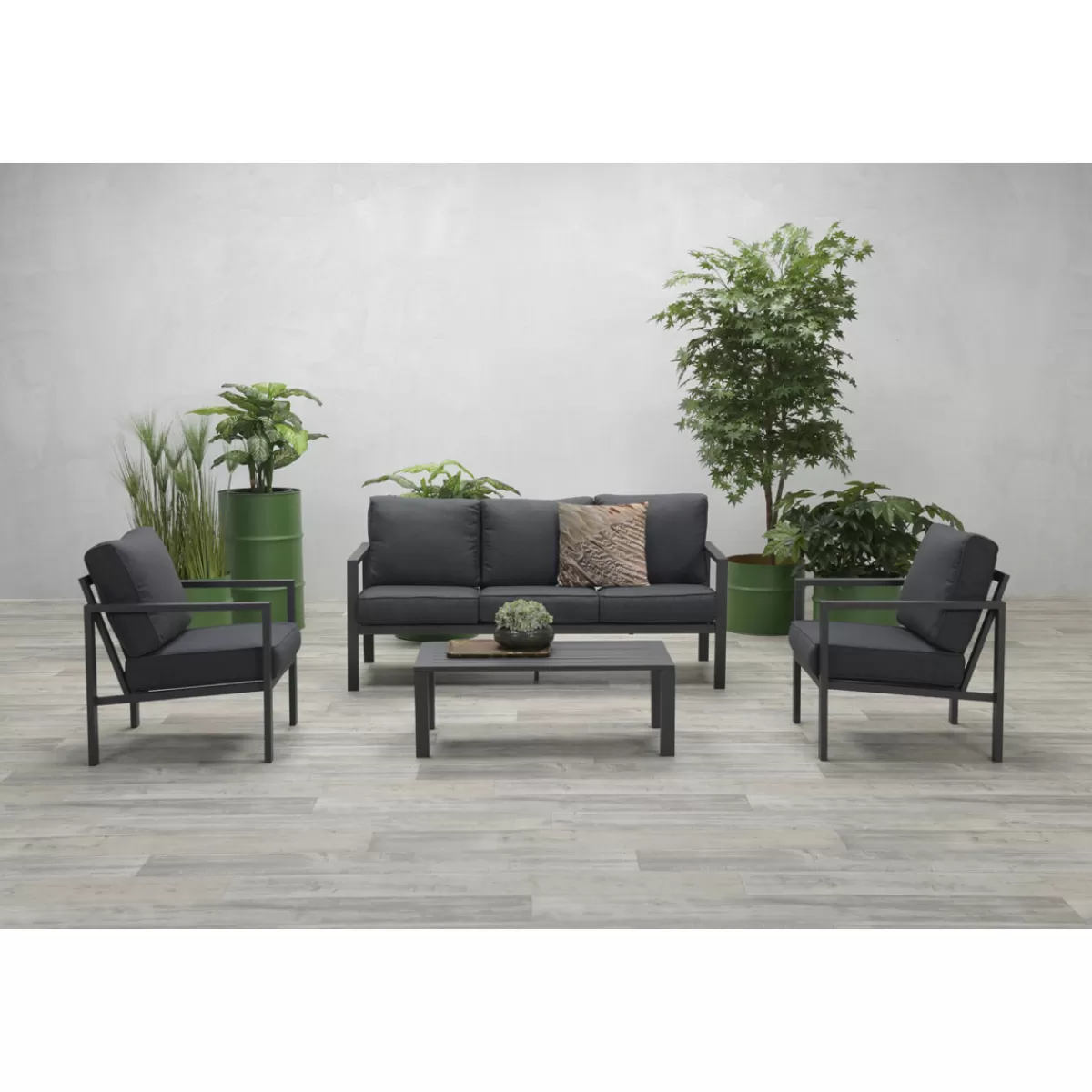 Brico Loungesets-Garden Impressions Durban Loungeset 4-Delig - Zwart