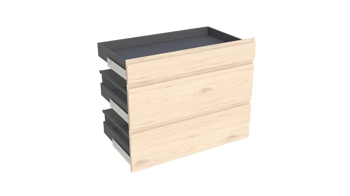 Brico Geheel Van 1 Lade + 2 Korflades Keukenkast Modulo Emy Hout 90X72Cm Cheap