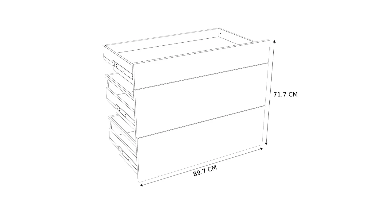 Brico Geheel Van 1 Lade + 2 Korflades Keukenkast Modulo Emy Hout 90X72Cm Cheap