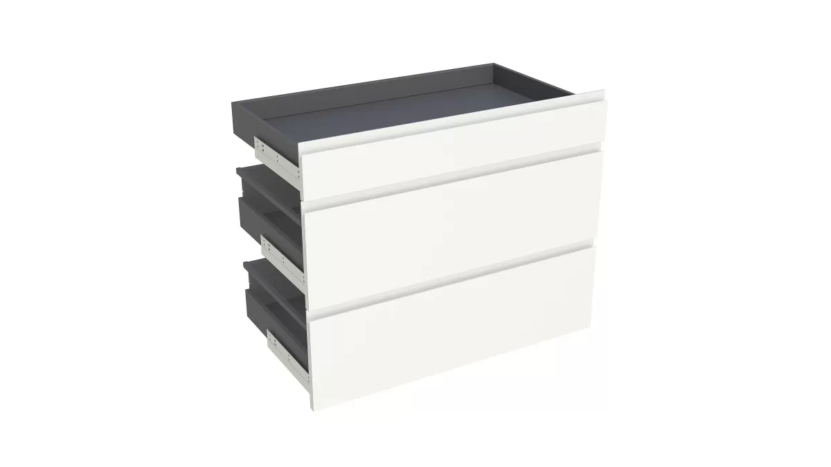 Brico Geheel Van 1 Lade + 2 Korflades Keukenkast Modulo Emy Puur Wit 90X72Cm Store