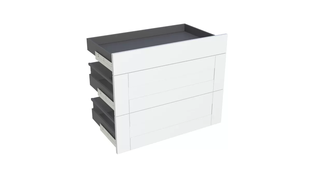 Brico Geheel Van 1 Lade + 2 Korflades Keukenkast Modulo Nyl Opaalwit 90X72Cm Store