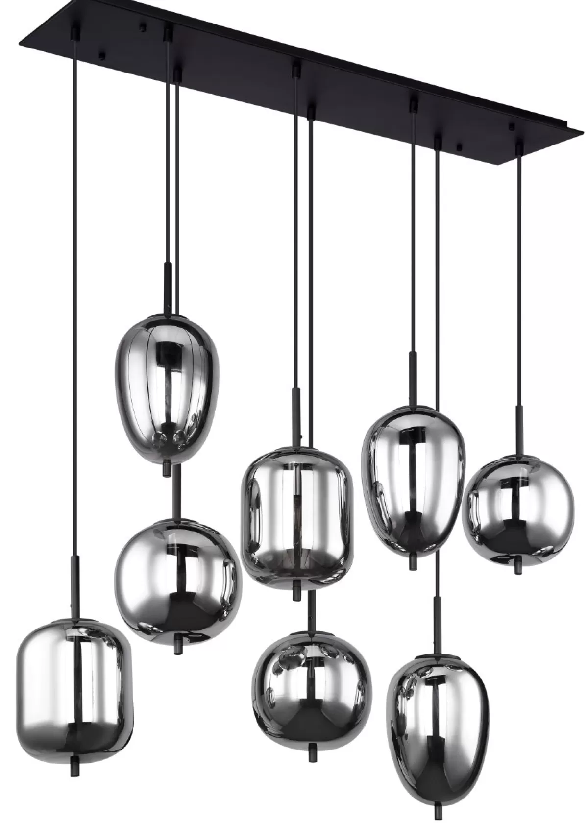 Brico Globo Hanglamp Blacky 8 Zwart 8Xe14