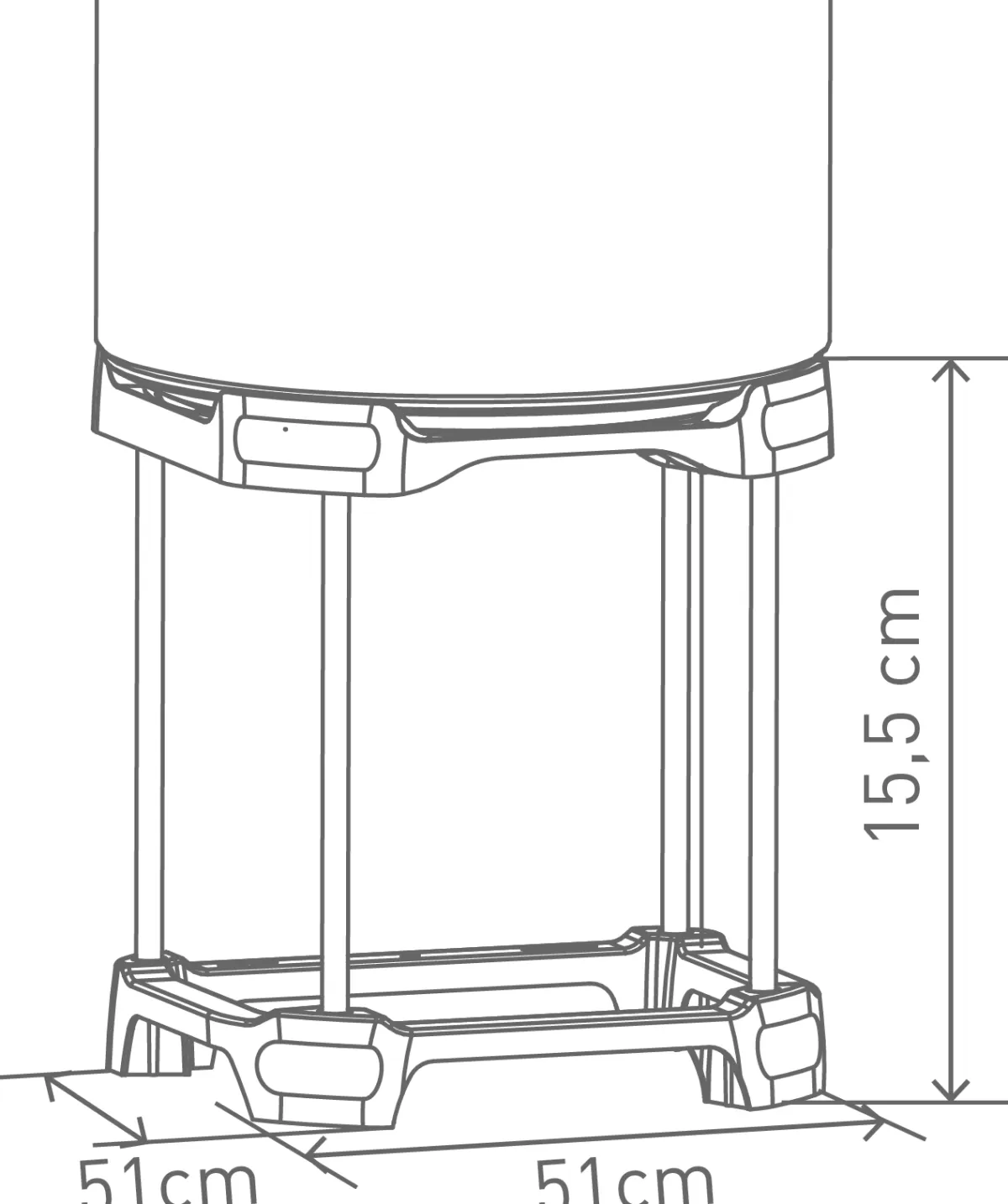 Brico Go By Van Marcke Viervoet Voor Boilers Comfort 100, 150 En 200 Liter Wit