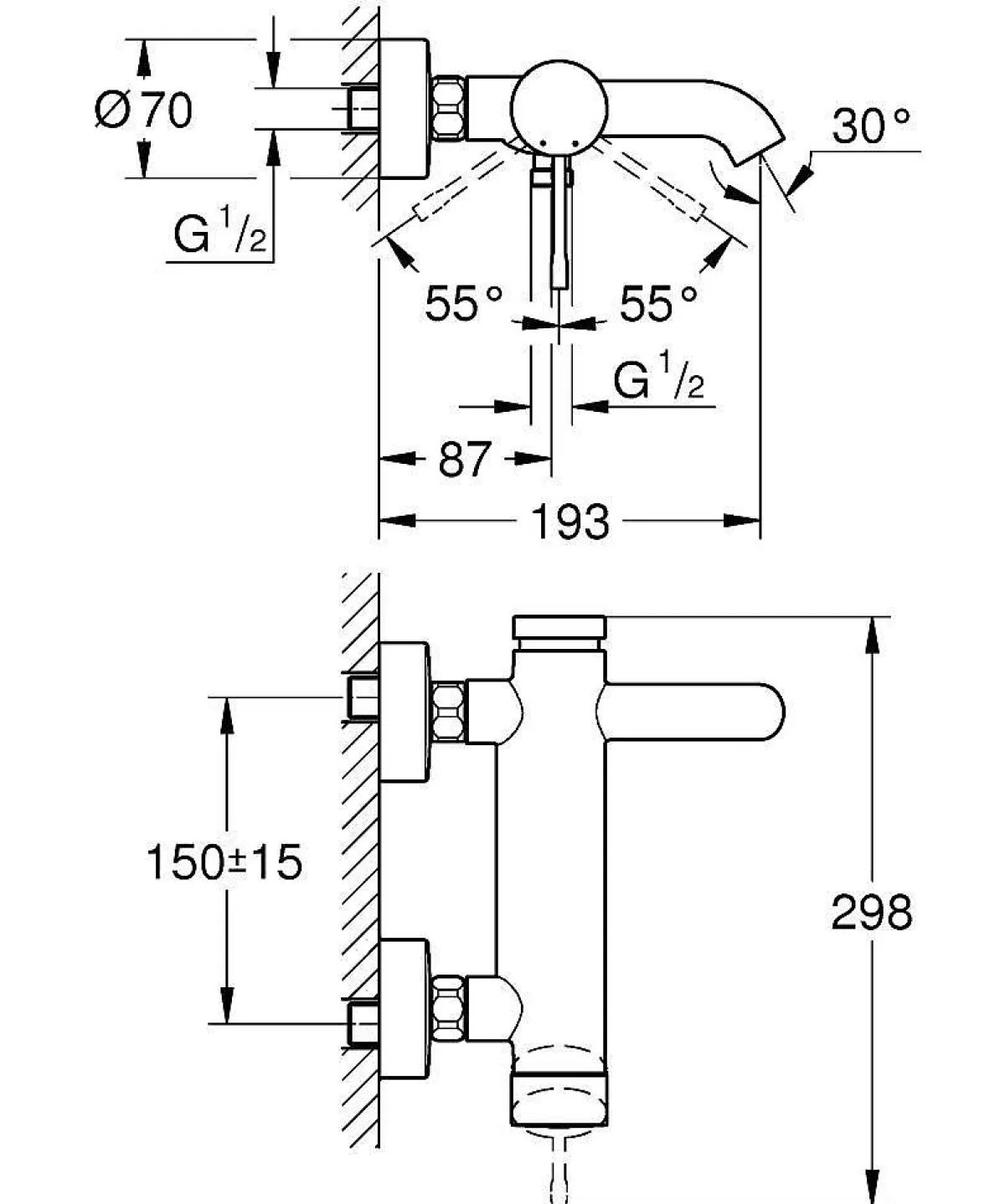 Brico Grohe Bad- En Douchemengkraan Essence Geborsteld Donkergrijs/Hard Graphite Discount