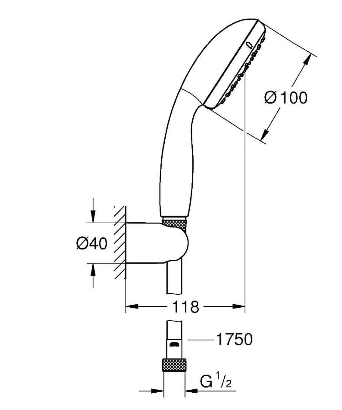 Brico Grohe Doucheset 1 Straal Vitalio Start 100 Chroom Cheap