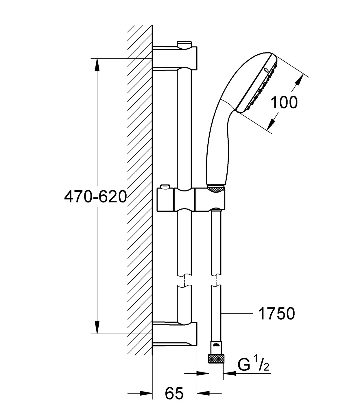 Brico Grohe Doucheset Vitalio Start 100Mm 2 Stralen Chroom Outlet