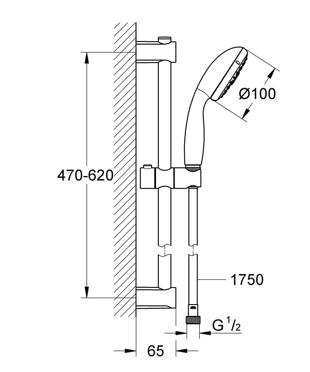 Brico Grohe Doucheset Vitalio Start 100Mm 3 Stralen Chroom Cheap