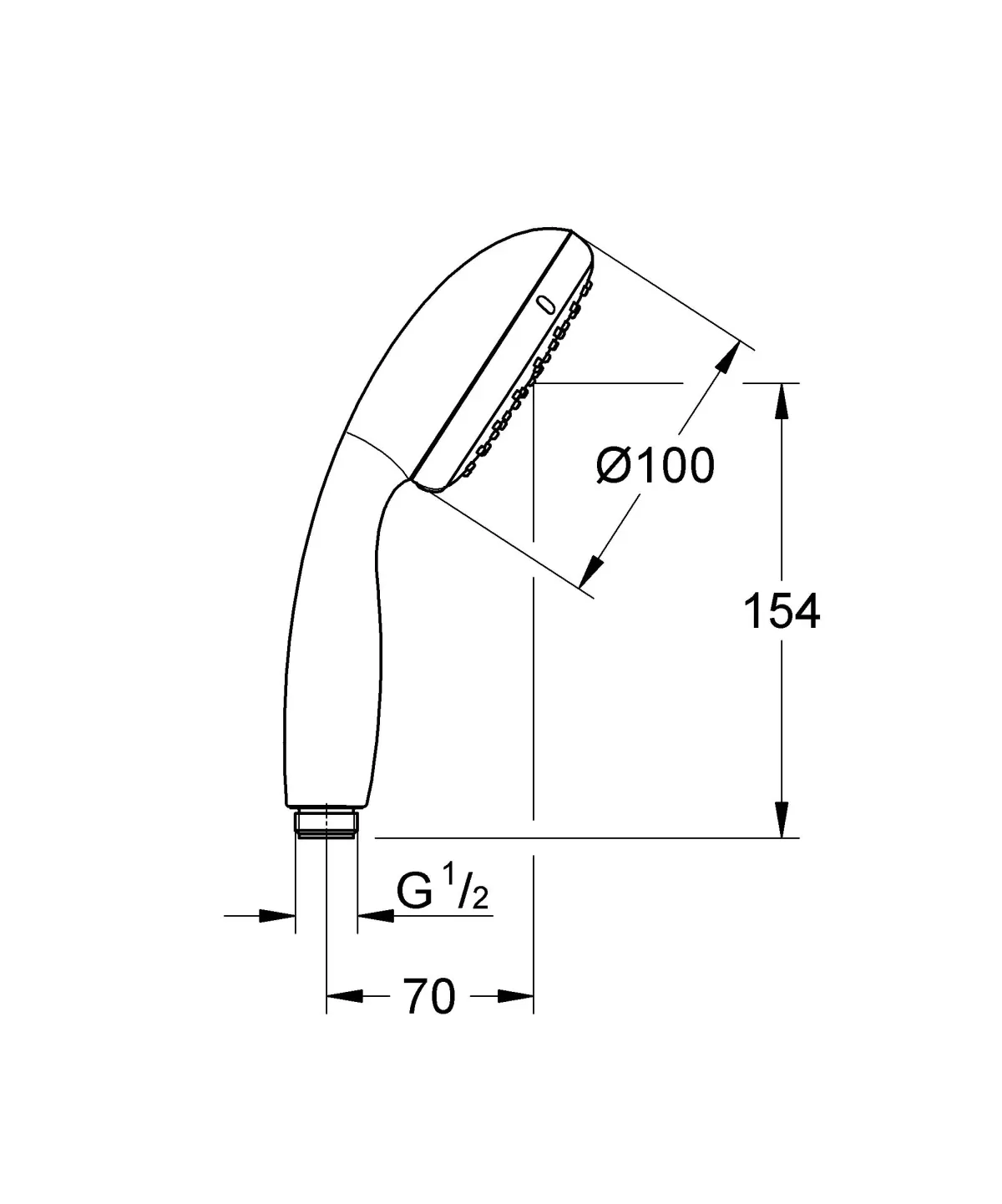 Brico Grohe Handdouche Vitalio Go 100Mm 1 Straal Chroom Hot