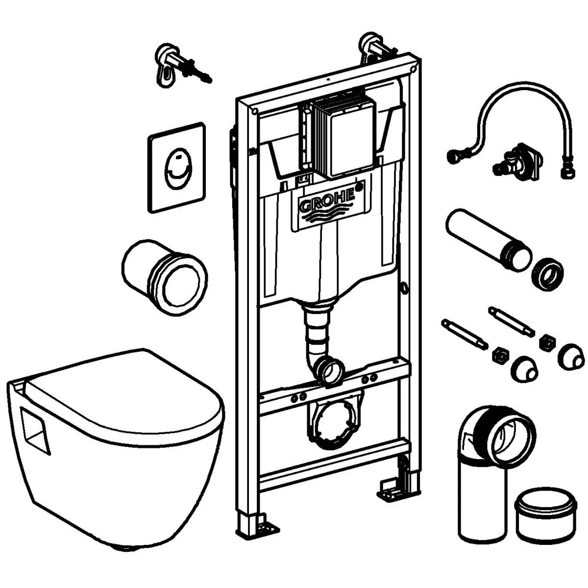 Brico Grohe Inbouwreservoir Set Serel | Soft-Close Toiletzitting | Randloos Toiletpot Shop