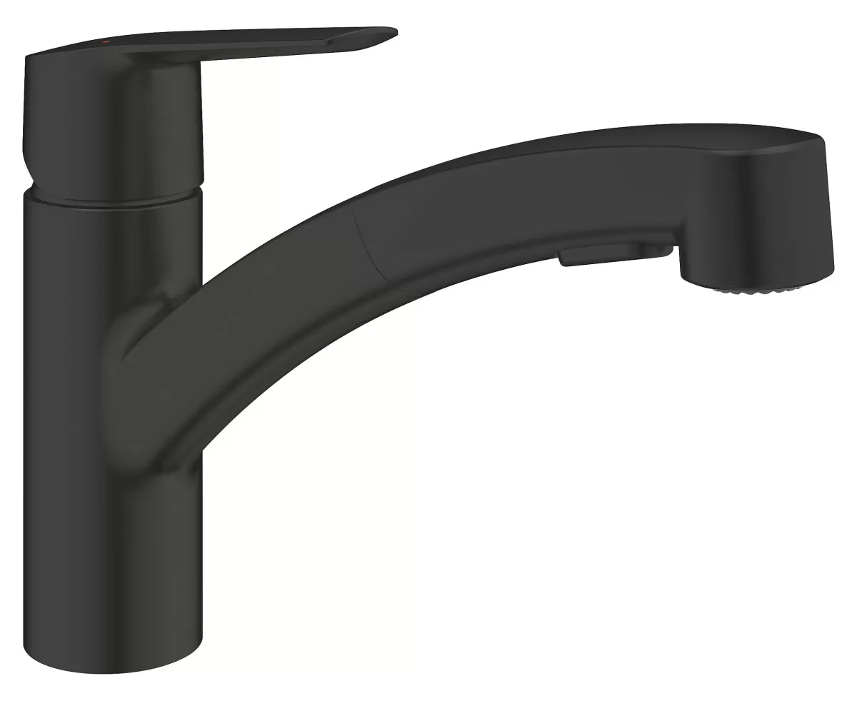 Brico Grohe Keukenmengkraan Start Geintegreerde Uittrekbare Sproeier 2 Straalsoorten Mat Zwart Outlet