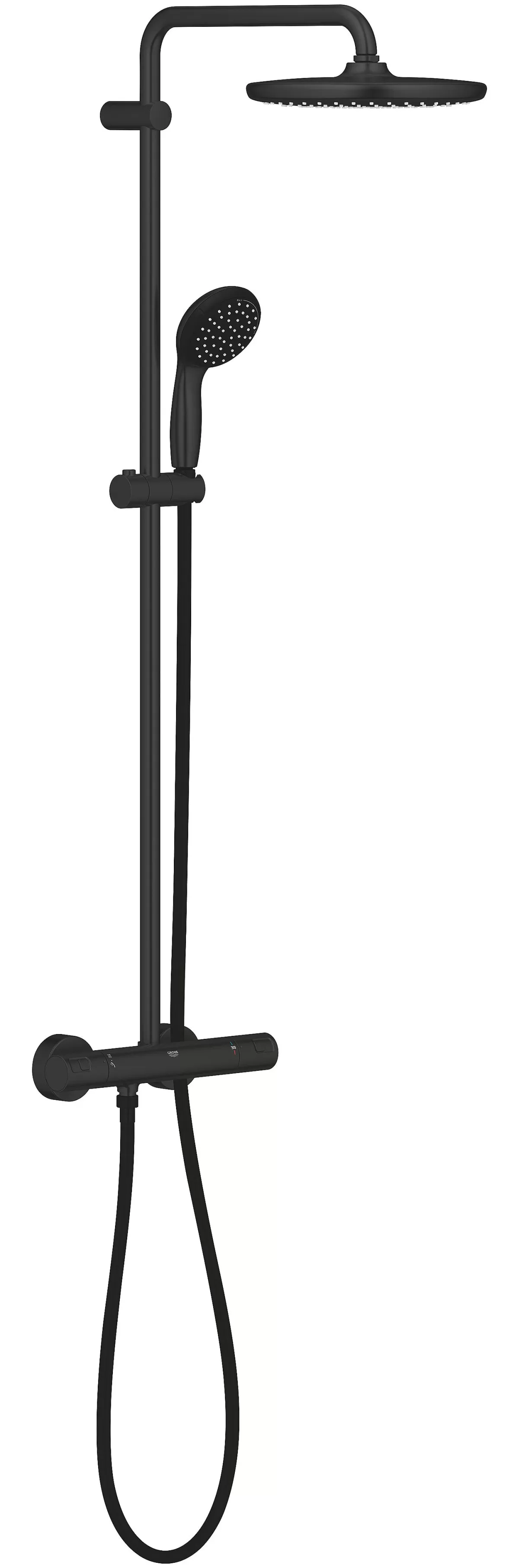 Brico Grohe Regendoucheset Vitalio Start System 250Mm Met Thermostatische Mengkraan Zwart Cheap