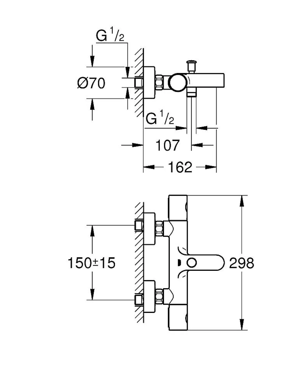 Brico Grohe Thermostatische Badmengkraan Precision Get Chroom Store