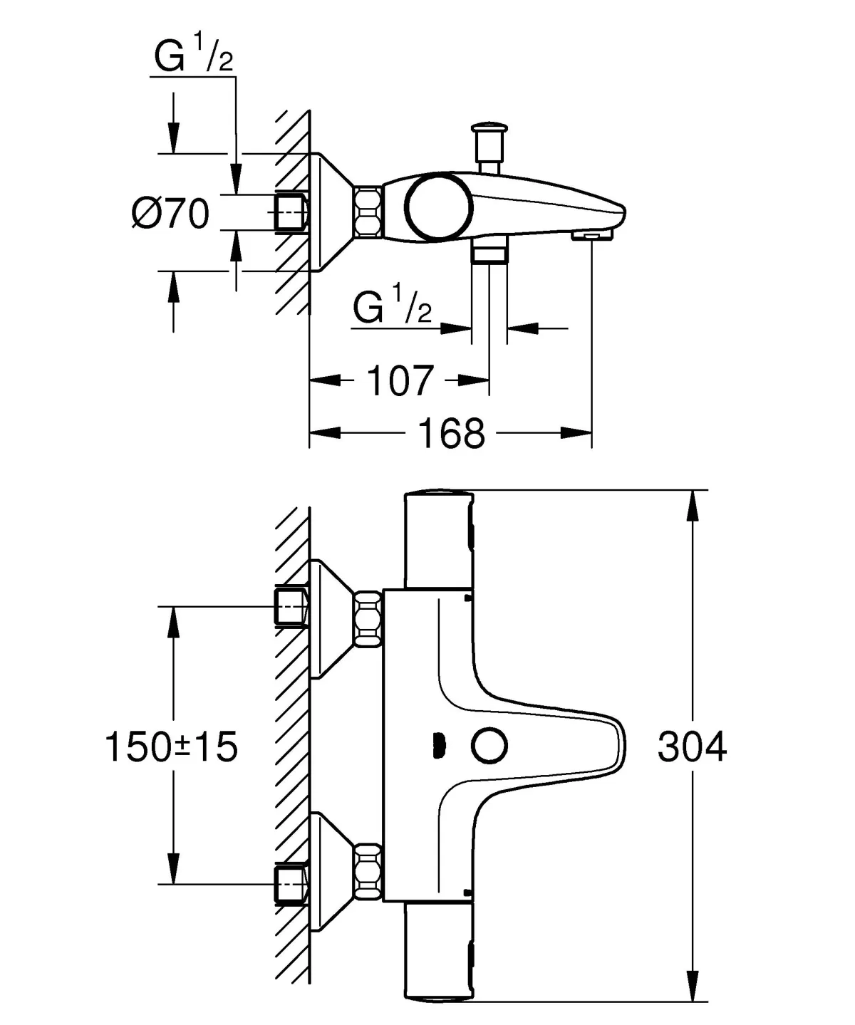 Brico Grohe Thermostatische Badmengkraan Precision Start Chroom Discount