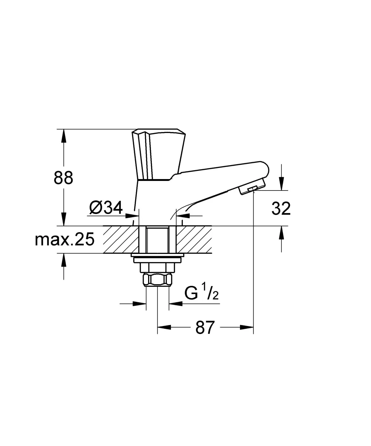 Brico Grohe Toiletkraan Costa Chroom Hot