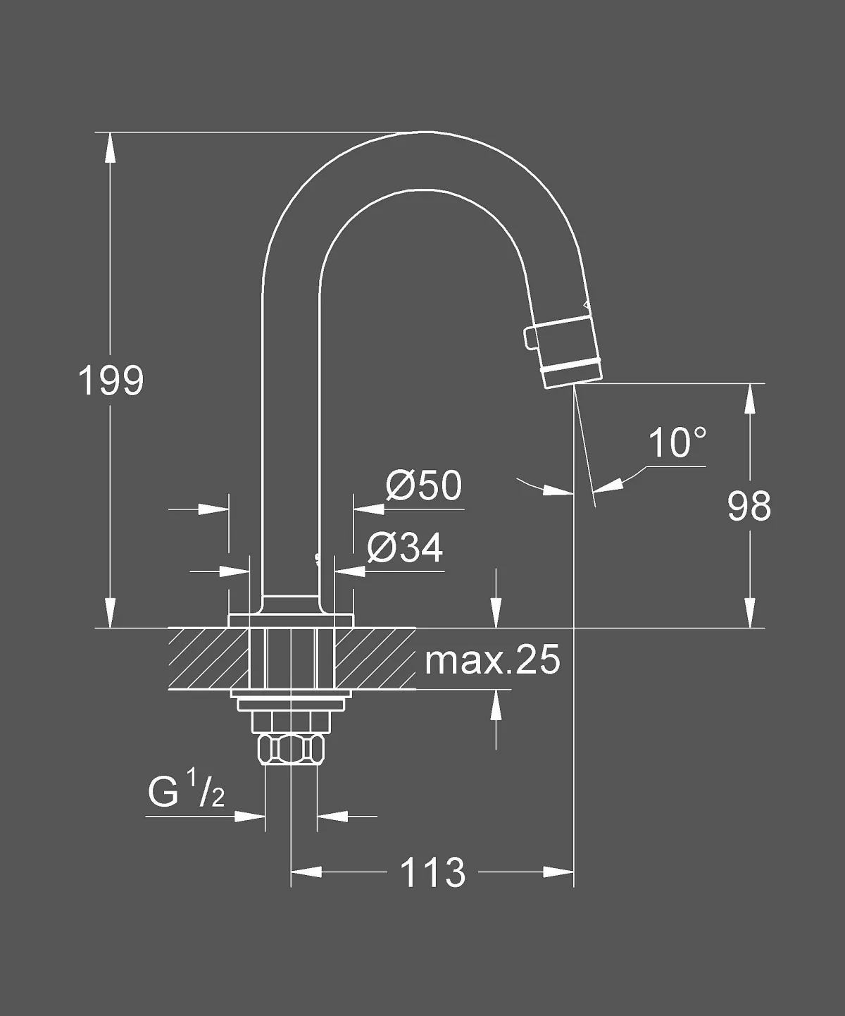 Brico Grohe Toiletkraan Universal Donkergrijs Geborsteld Cheap