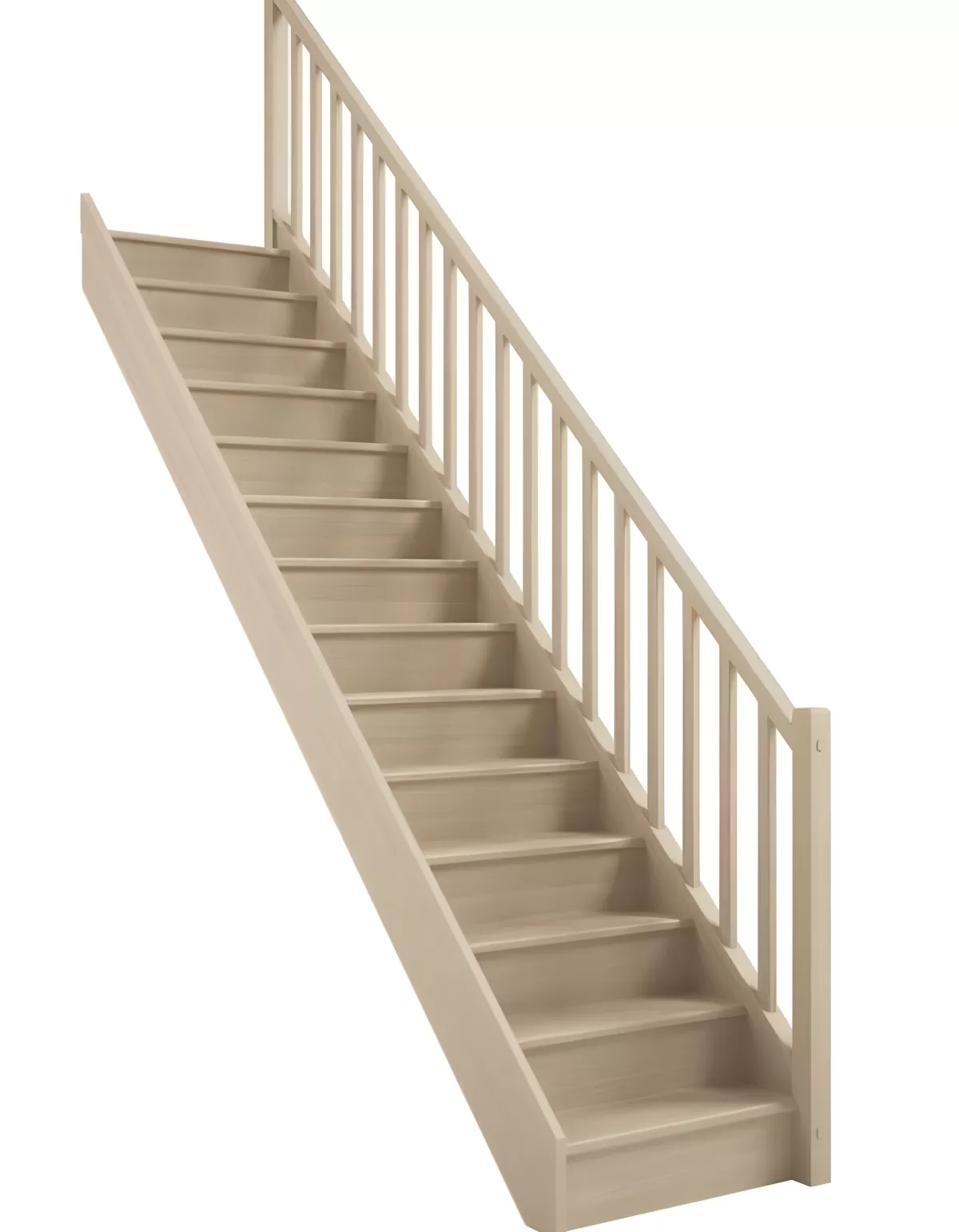 Brico Zoldertrappen-Handystairs Gesloten Rechte Trap "Vega80" - 280 Cm Hoog - 13 Grenen Treden - Met Leuning