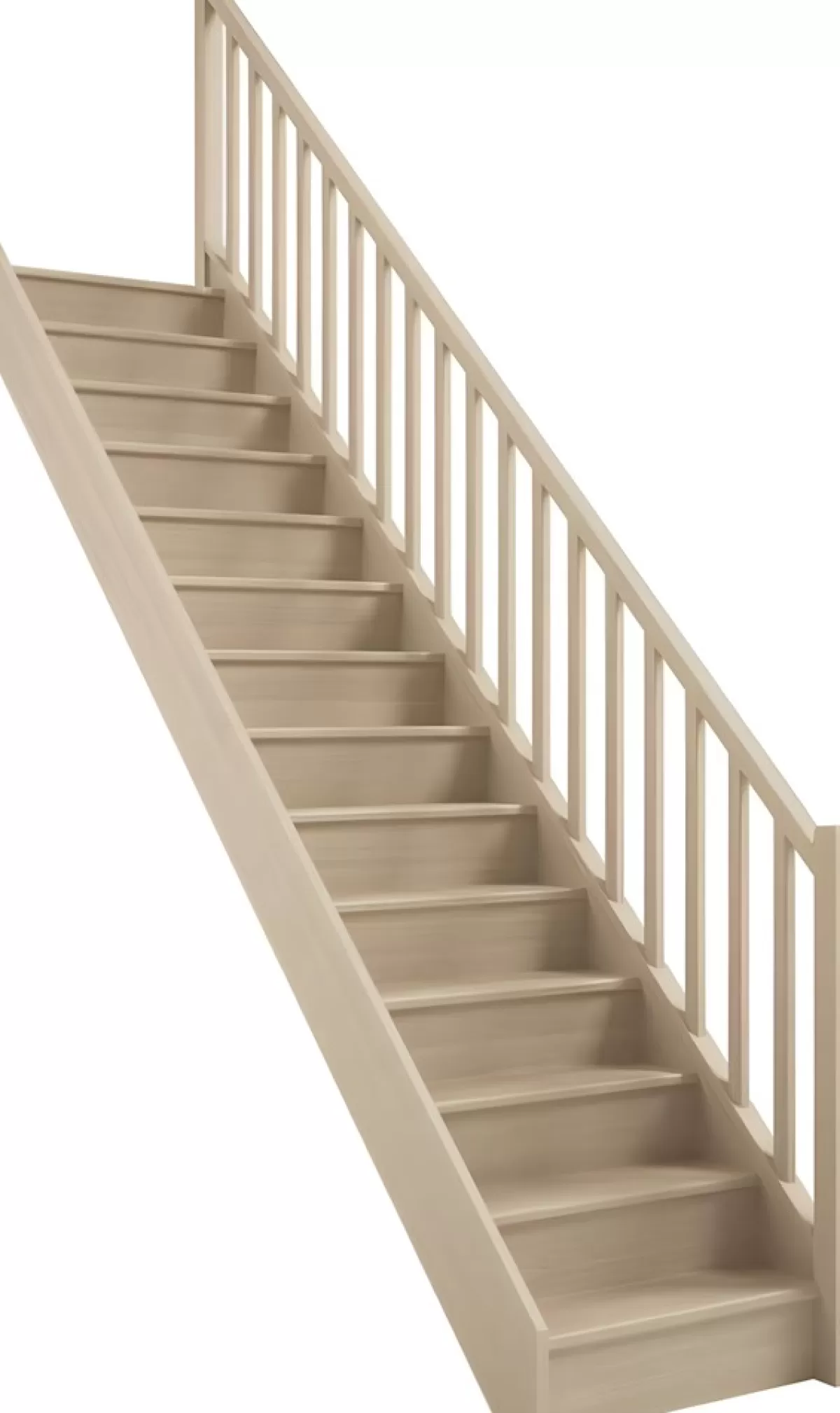 Brico Zoldertrappen-Handystairs Gesloten Rechte Trap "Vega80" - 280 Cm Hoog - 13 Grenen Treden - Met Leuning