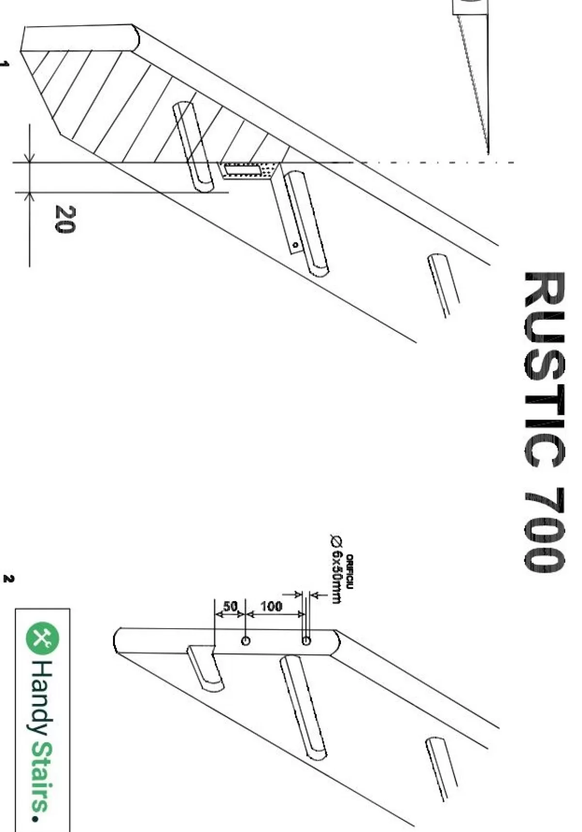 Brico Zoldertrappen-Handystairs Molenaarstrap "Rustic70" - Kwartslag Rechts - Hoogte 280Cm - 13 Treden Van Grenenhout