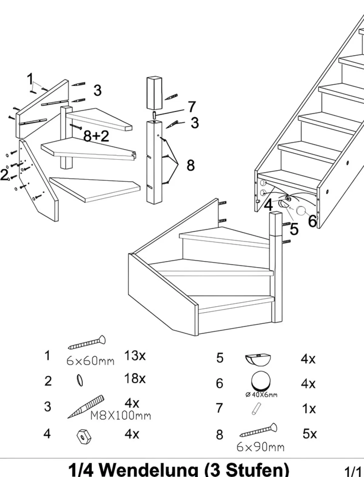 Brico Zoldertrappen-Handystairs Open Kwartslagtrap "Vega80" - Links - 280 Cm Hoog - 13 Grenen Treden - Zonder Leuning