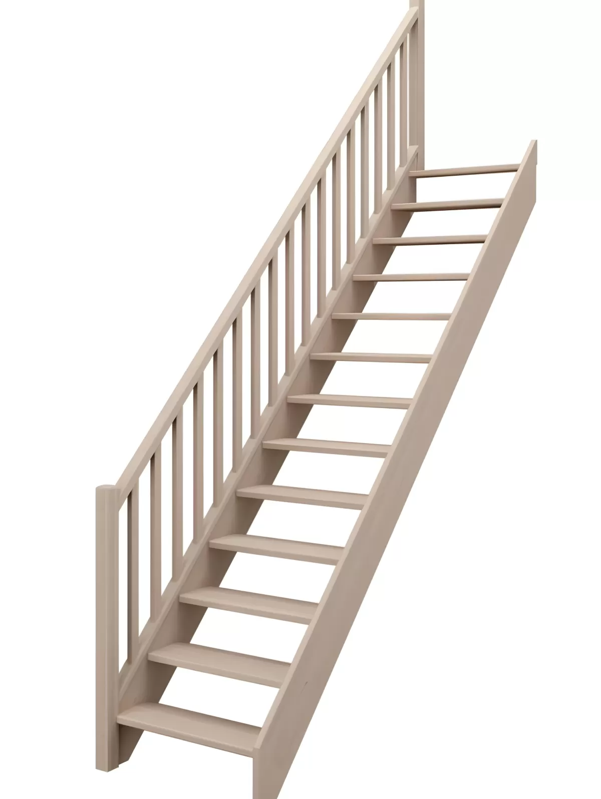 Brico Zoldertrappen-Handystairs Open Rechte Trap "Vega80" - 280 Cm Hoog - 13 Grenen Treden - Met Leuning