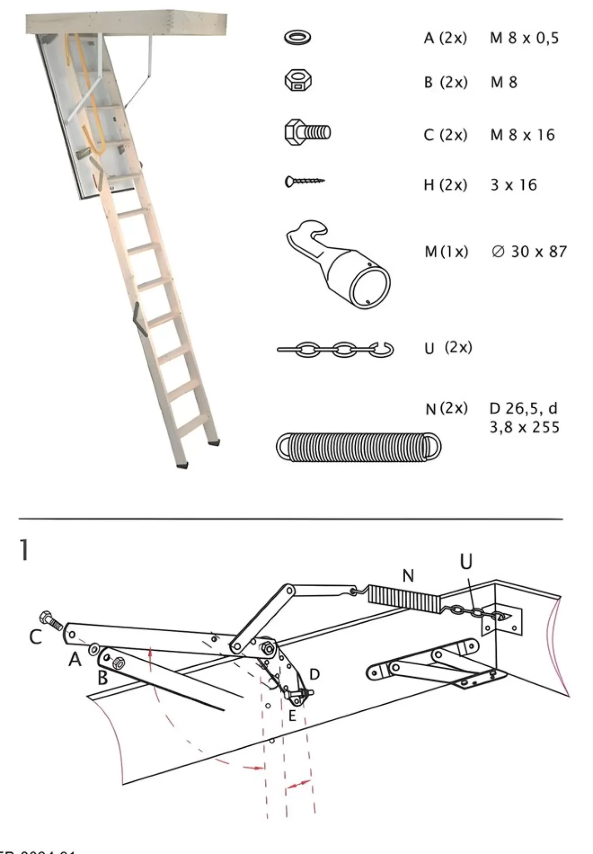 Brico Zoldertrappen-Handystairs Vlizotrap "Complete" - Bakmaat 120 X 70 Cm - Hoogte 280 Cm - U-Waarde 1.10 W/M²