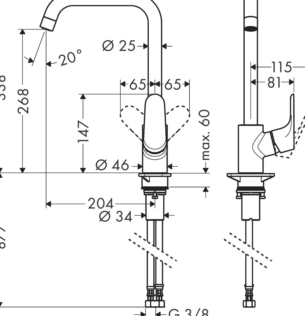 Brico Hansgrohe Keukenmengkraan Focus M41 260 Zwart Mat Cheap