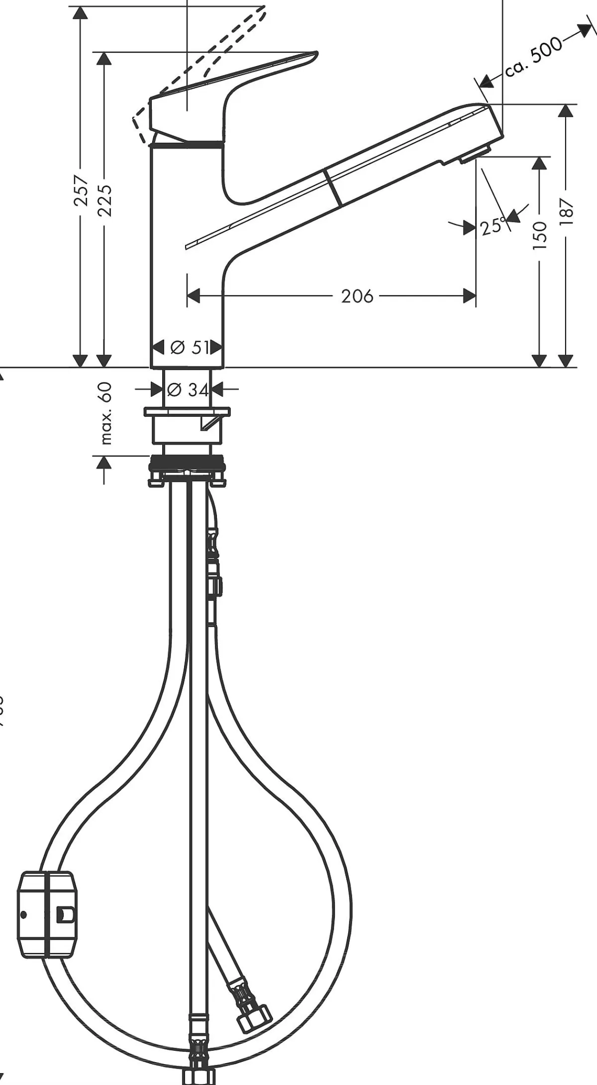 Brico Hansgrohe Keukenmengkraan Focus M43 200 Met Uittrekbare Handdouche Metaal Geborsteld Flash Sale