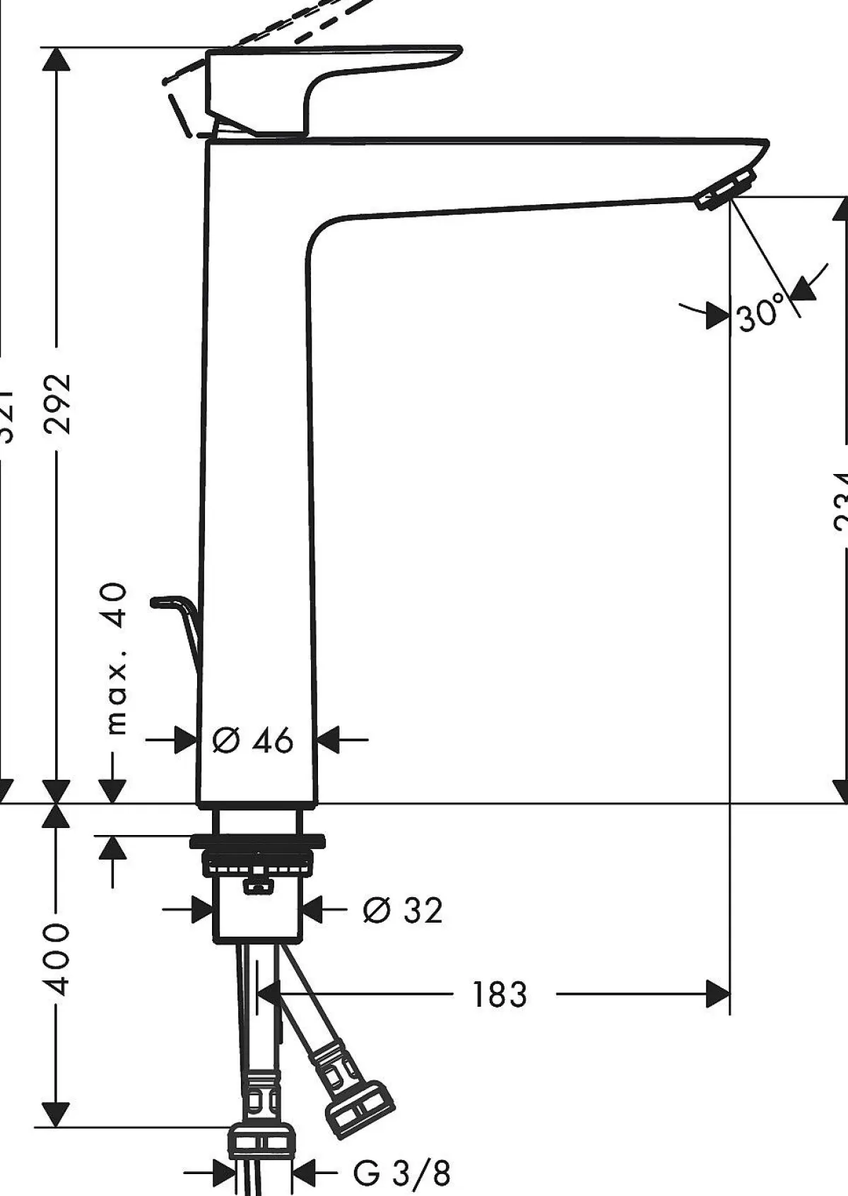 Brico Hansgrohe Wastafelkraan Talis E 240 Zwart Mat Store