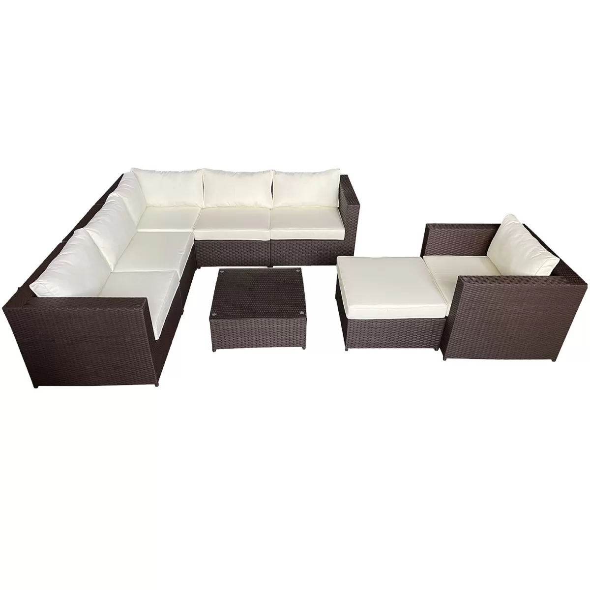 Brico Loungesets-Happy Garden Buitenmeubelsets Cargese - Bruin - Geweven Hars