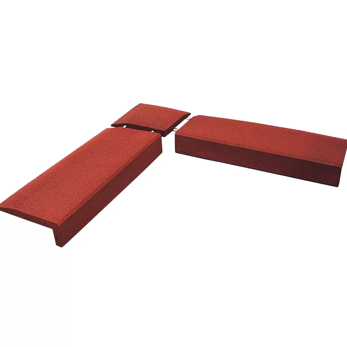 Brico Opsluitbanden & Boordstenen-Hoekstuk Rubber Rand Opsluitband L-Vormig - 40X40 Cm - Rood