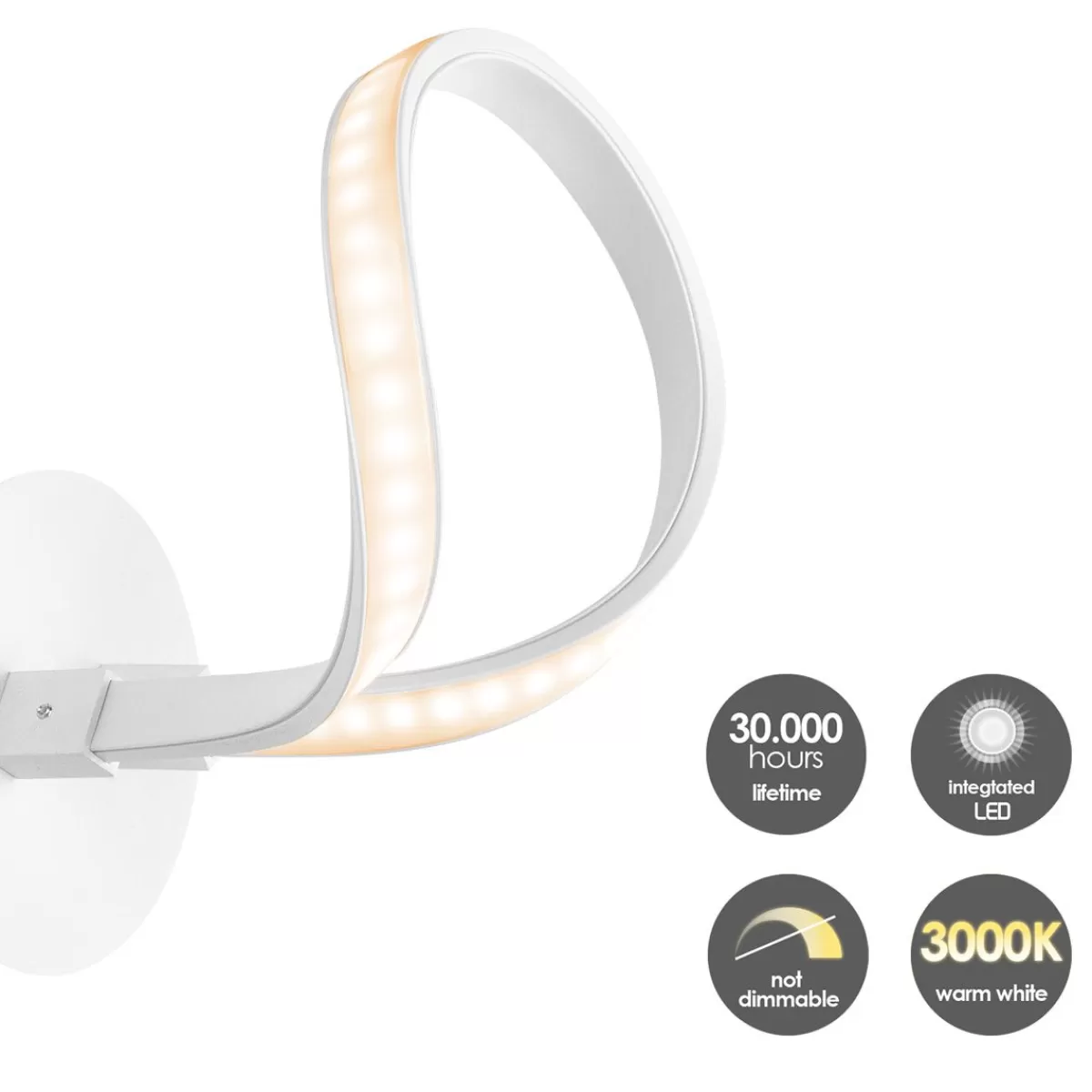 Brico Home Sweet Home Design Led Wandlamp Led String | 17/20/23,5Cm | Wit