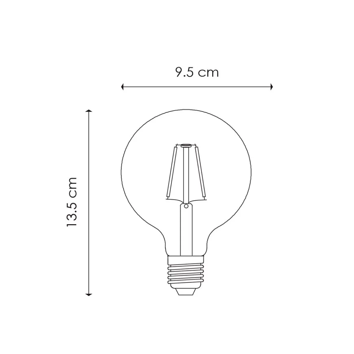 Brico Home Sweet Home Led Globe Deco E27 G95 2W 160Lm 2700K Amber