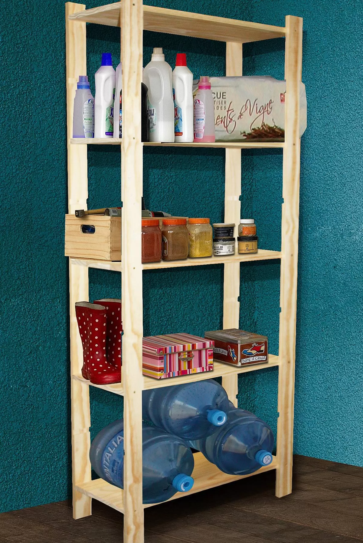 Brico Houten Rek Met 5 Grenen Paneel In Massief Den 170X65X28Cm New