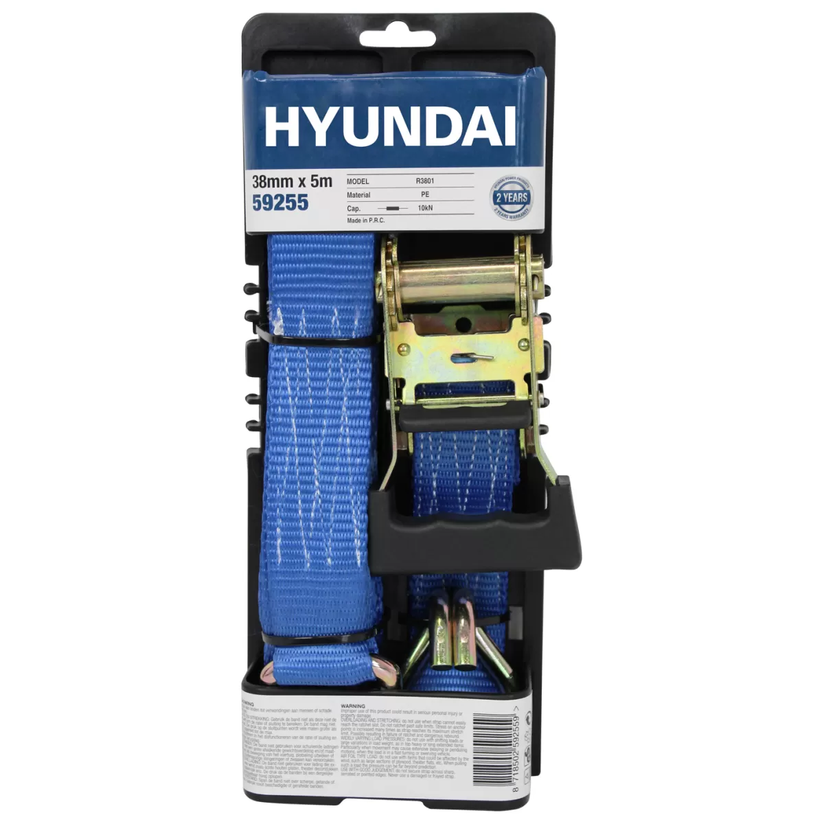 Brico Spanbanden-Hyundai Spanband Met Ratel En S-Haken 5Mx38Mm 1000Kg