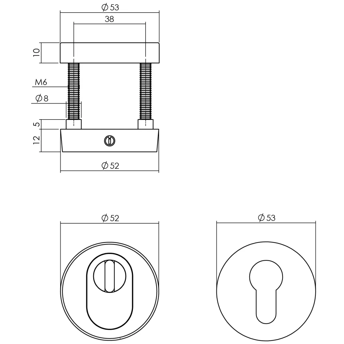 Brico Deurbeveiliging-Intersteel Veiligheidsbeslag Set Voordeur Skg*** Ronde Rozet Rvs Zwart