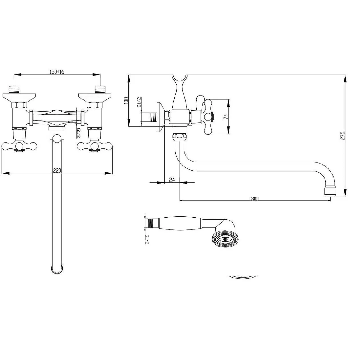 Brico Invena Sterknop Zeer Lange Badvuller S Type Kop New