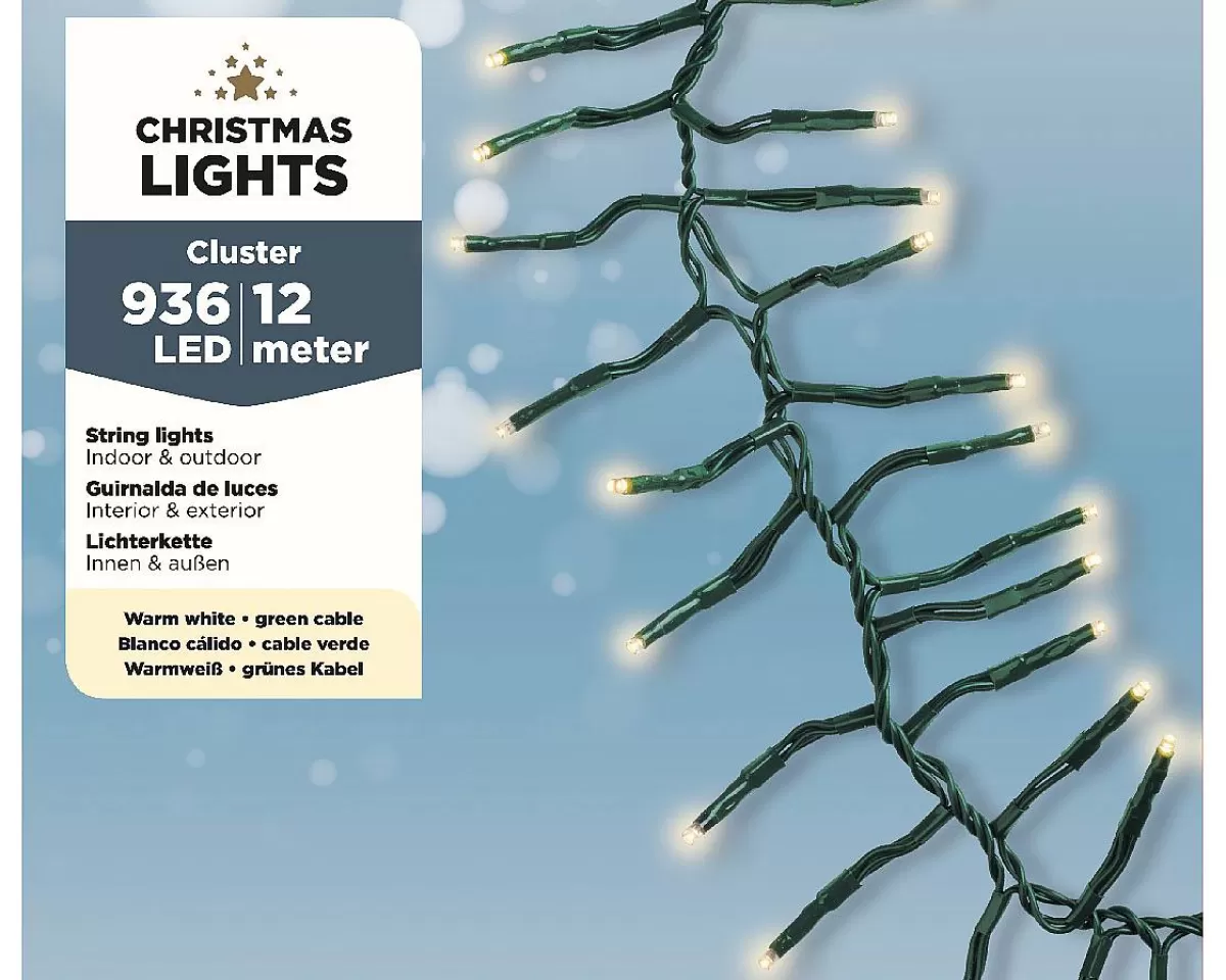 Brico Kerstverlichting (Lumineo) Cluster 936 Led Lampjes Warm Wit 12M Hot